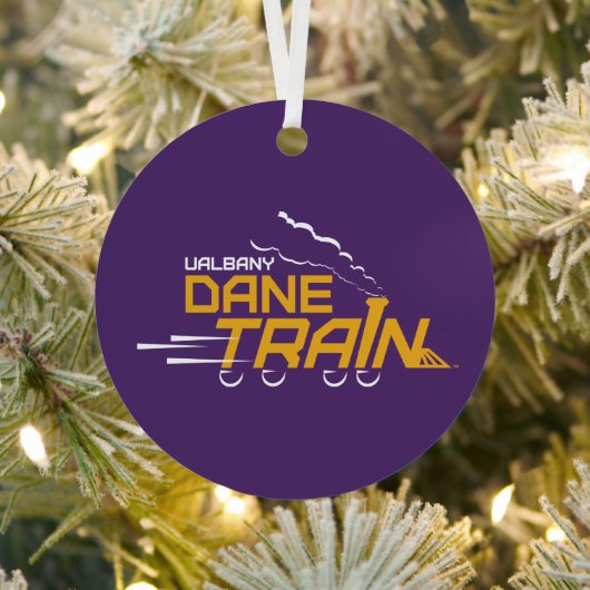 UAlbany Dane Train Logo Metalen Ornament (Insitu)