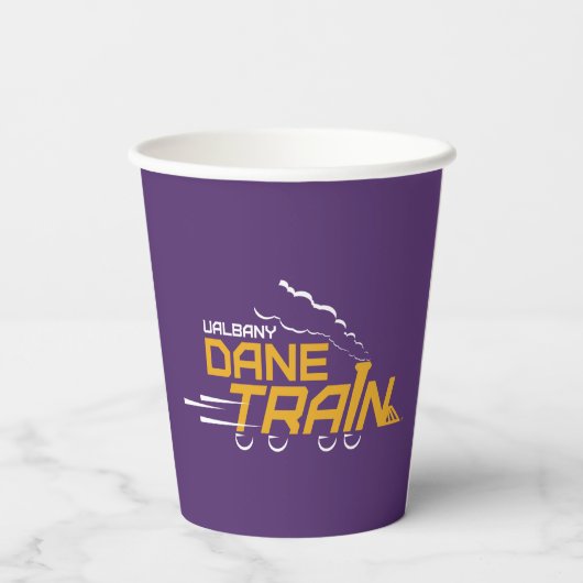 UAlbany Dane Train Logo Papieren Bekers (Achterkant)