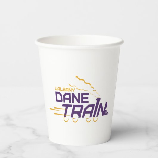 UAlbany Dane Train Logo Papieren Bekers (Achterkant)