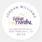 UAlbany Dane Train Logo Ronde Sticker (Voorkant)