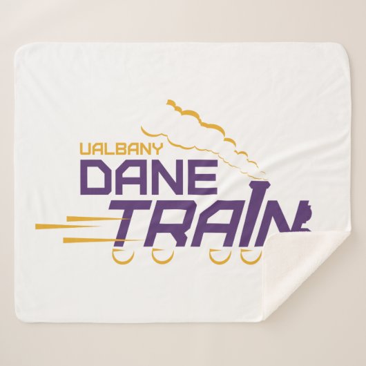 UAlbany Dane Train Logo Sherpa Deken (Voorkant (horizontaal))
