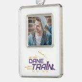 UAlbany Dane Train Logo Verzilverd Omlijst Ornament (Links)