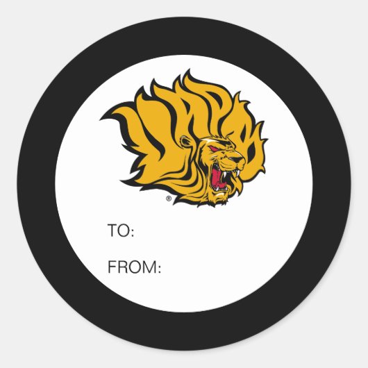 UAPB Golden Lions Afstuderen Ronde Sticker (Voorkant)