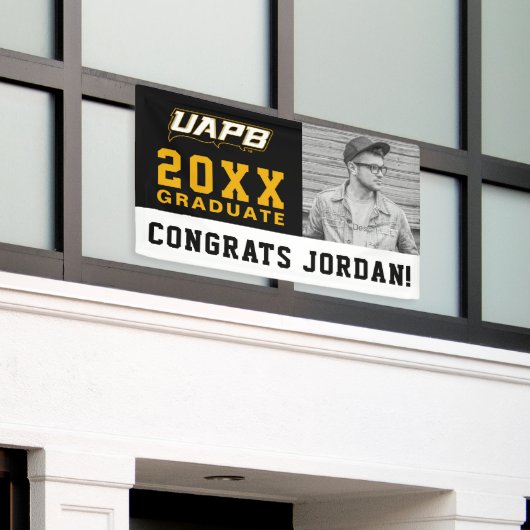 UAPB Golden Lions Afstuderen Spandoek (Buitenkant Gebouw)