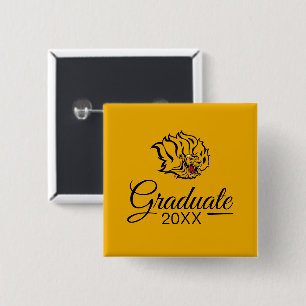 UAPB Golden Lions Afstuderen Vierkante Button 5,1 Cm