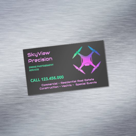 UAV Drone fotografie Magnetisch Visitekaartje (Voorbeeld)