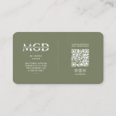 UAV Drone Pilot Operator Elegant Sage Modern Visitekaartje (Achterkant)