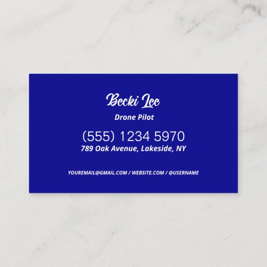 UAV Pilot Custom QR Visitekaartje (Achterkant)