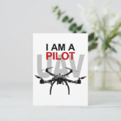 UAV Quadpilot Quadcopter Pilot Briefkaart (Staand voorkant)