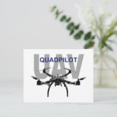 UAV Quadpilot Quadcopter Pilot Briefkaart (Staand voorkant)
