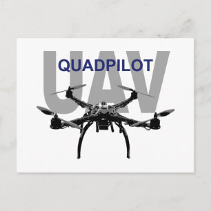 UAV Quadpilot Quadcopter Pilot Briefkaart