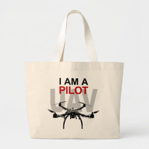 UAV Quadpilot Quadcopter Pilot Grote Tote Bag