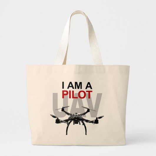 UAV Quadpilot Quadcopter Pilot Grote Tote Bag (Voorkant)