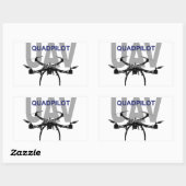 UAV Quadpilot Quadcopter Pilot Rechthoekige Sticker (Vel)