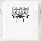 UAV Quadpilot Quadcopter Pilot Rechthoekige Sticker (Tas)