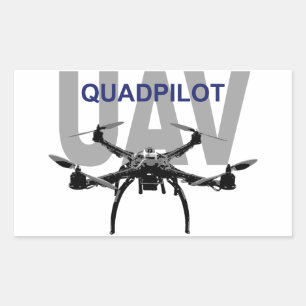 UAV Quadpilot Quadcopter Pilot Rechthoekige Sticker
