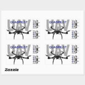 UAV Quadpilot Quadcopter Pilot Rechthoekige Sticker (Vel)