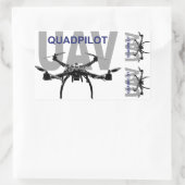 UAV Quadpilot Quadcopter Pilot Rechthoekige Sticker (Tas)