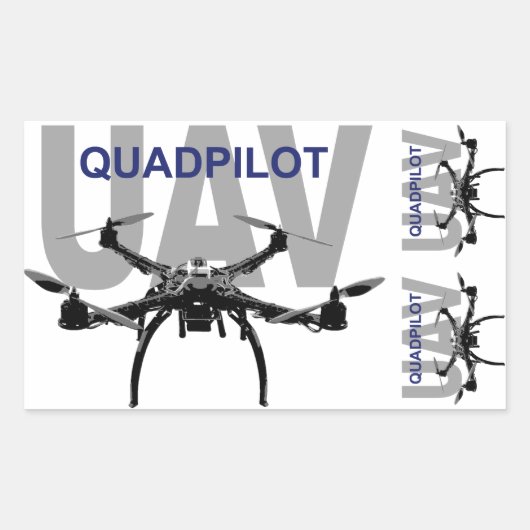 UAV Quadpilot Quadcopter Pilot Rechthoekige Sticker (Voorkant)