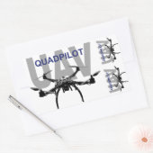 UAV Quadpilot Quadcopter Pilot Rechthoekige Sticker (Envelop)