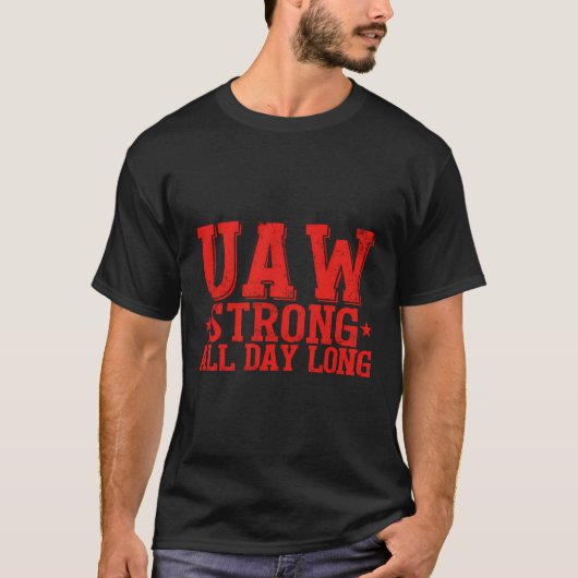 UAW Strike Rood T-shirt United Auto Workers Picket (Voorkant)