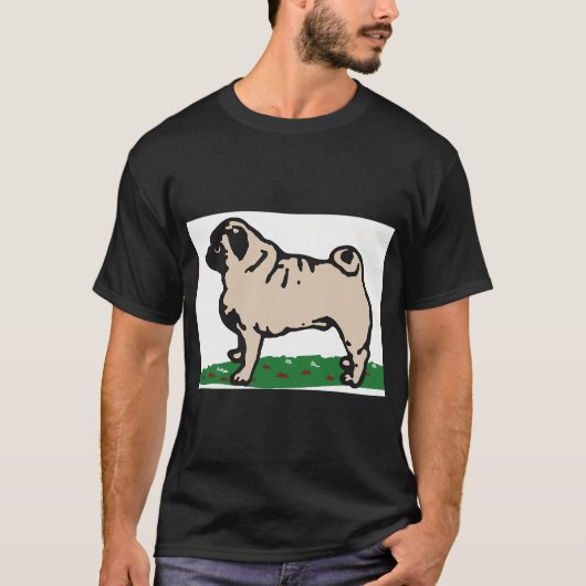 Ube de Pug-tekenfilm T-shirt (Voorkant)