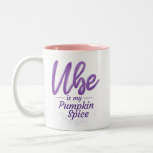 Ube (Paarse Yam) is mijn pompoenspice Two-Tone Cof Tweekleurige Koffiemok
