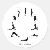 Über Aufkleber – Surya Namaskara Ronde Sticker (Voorkant)