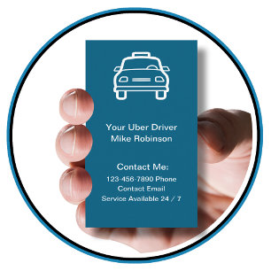 Uber-bestuurder Eenvoudige contact zakelijke visit Visitekaartje