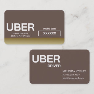 Uber-bestuurder Modern Gouden Rand Verwijzing Visitekaartje