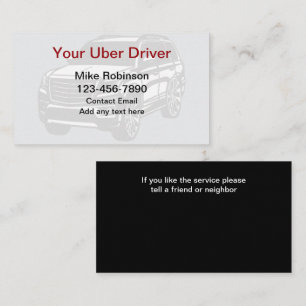 Uber-chauffeur Eenvoudige Krachtige Visitekaartjes