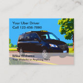 Uber-chauffeur neemt contact op met oproepkaarten visitekaartje (Voorkant)