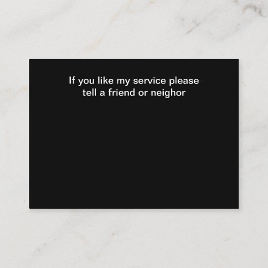 Uber-chauffeur neemt contact op met oproepkaarten visitekaartje (Achterkant)