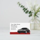 Uber-chauffeur voor ritdiensten visitekaartje (Staand voorkant)
