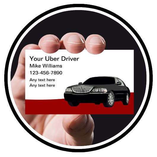 Uber-chauffeur voor ritdiensten visitekaartje