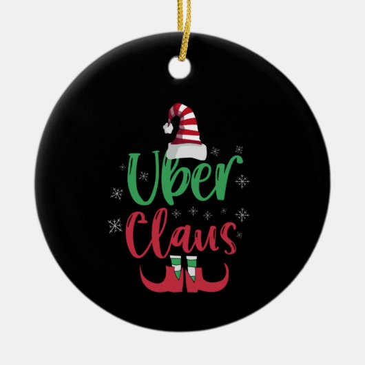Uber Claus Funny Santa Family Matching Gift Keramisch Ornament (Voorkant)