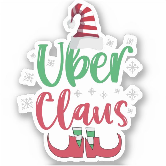 Uber Claus Funny Santa Family Matching Gift Sticker (Voorkant)
