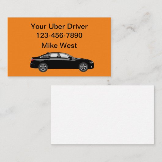 Uber Driver Bold Simple Visitekaartjes (Voorkant / Achterkant)