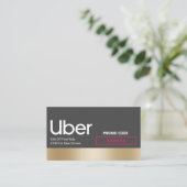Uber Driver Modern Gold Border Reference Aanbevelingskaartje (Staand voorkant)
