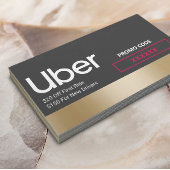 Uber Driver Modern Gold Border Reference Aanbevelingskaartje