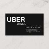 Uber Driver Modern Gold Border Reference Visitekaartje (Achterkant)