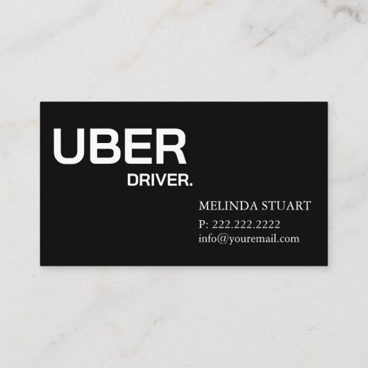 Uber Driver Modern Gold Border Reference Visitekaartje (Achterkant)