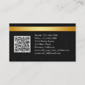 Uber Driver Modern Gold Border Referral QR CODE Visitekaartje (Achterkant)