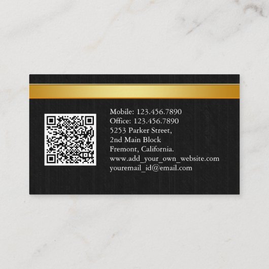 Uber Driver Modern Gold Border Referral QR CODE Visitekaartje (Achterkant)