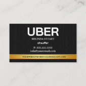 Uber Driver Modern Gold Border Referral QR CODE Visitekaartje (Voorkant)