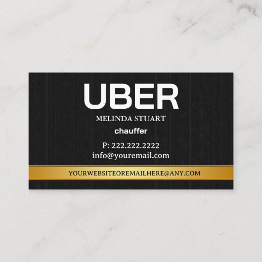 Uber Driver Modern Gold Border Referral QR CODE Visitekaartje (Voorkant)