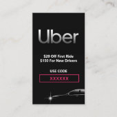 Uber Driver Professional-doorverwijzing Visitekaartje (Voorkant)