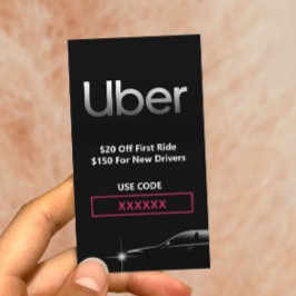 Uber Driver Professional-doorverwijzing Visitekaartje