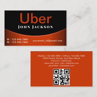 Uber Driver Professioneel Zwart Minimalist Visitekaartje