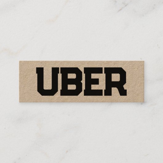 Uber Driver QR Kraft Mini Visitekaartje (Voorkant)